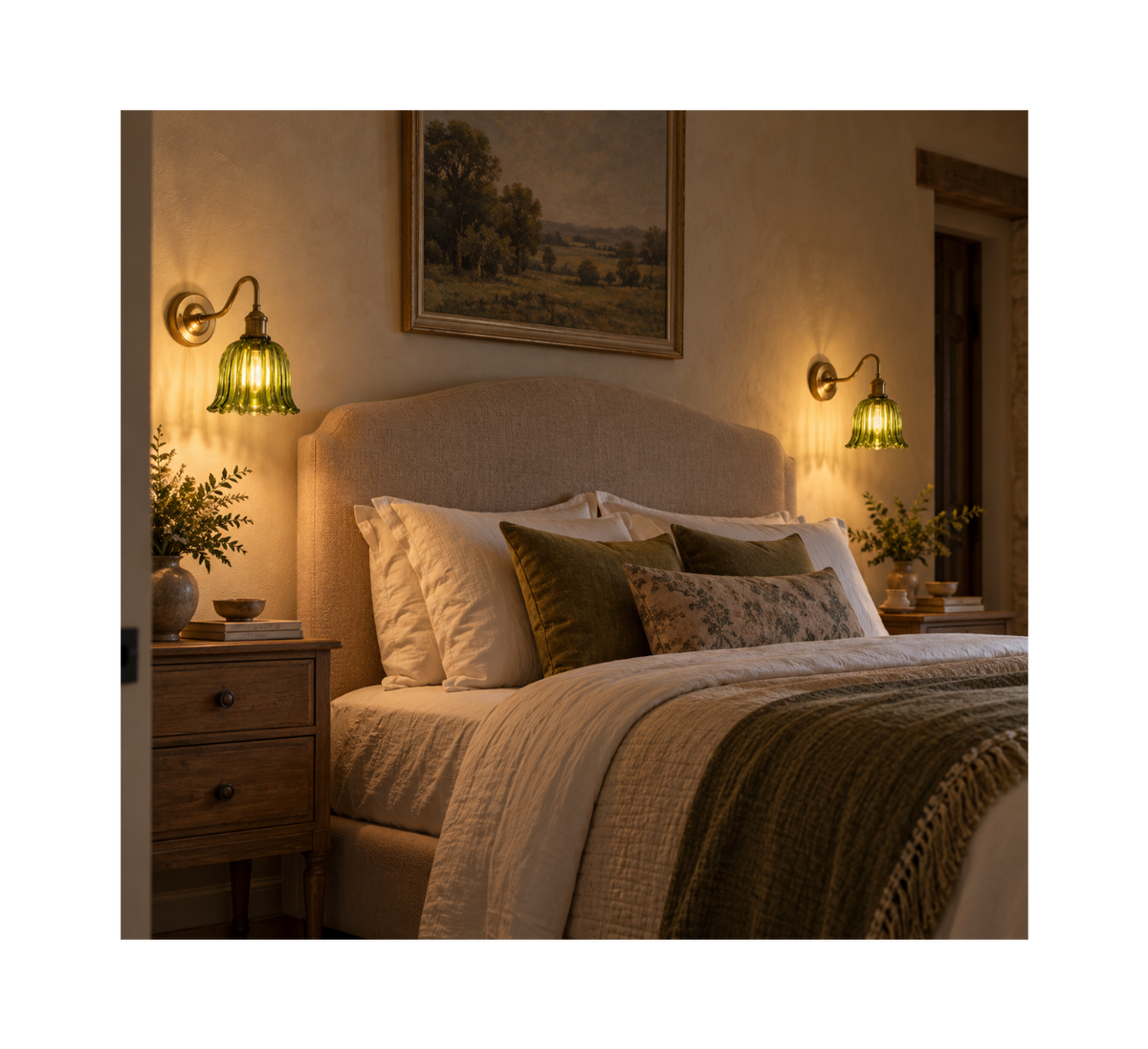 The Langford Brass & Glass Wall Light