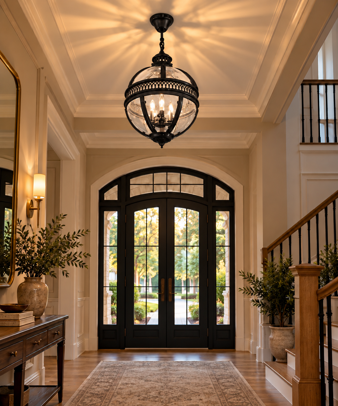 The Cotswold Mercer Globe Black Pendant Light